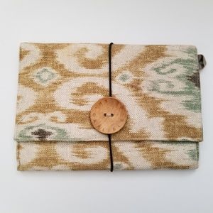 Helen Carlisle Striped Fabric Clutch Purse